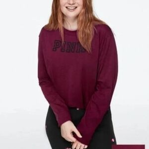 PINK Victoria's Secret Red Maroon Crop Top